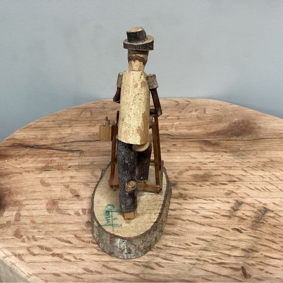 Vintage - Wood Carving signed by Otoniel - Est. @ 40 to 50 years old - Rare - Picture 4 of 12
